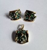 Conjunto de Prata 925 de Zirconias Verdes